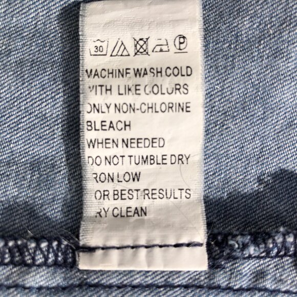 anthropologie  mo:vint  button up denim shirt size Medium M 100% cotton AS IS - Picture 14 of 16